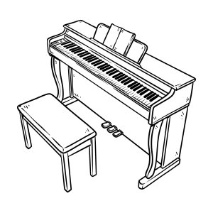 Harmonia do Piano para Colorir