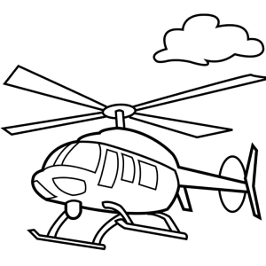 Helicóptero Pronto para Colorir