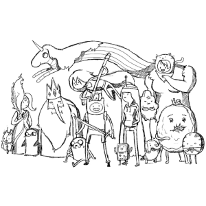 Heróis de Hora de Aventura Prontos para Colorir