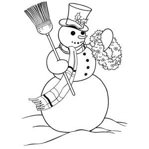 Hora de Colorir o Boneco de Neve Festivo