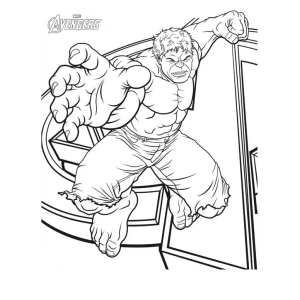 Hulk saltando com toda a sua fúria para colorir