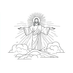Iluminação Celestial: Jesus entre as Nuvens