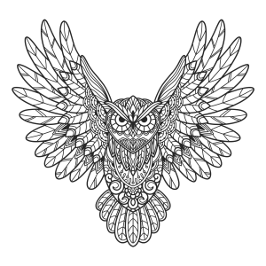 Intricada Arte de Coruja em Voo