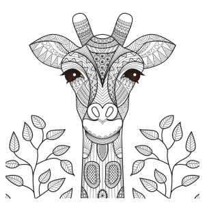 Intrincada Arte de Girafa para Colorir