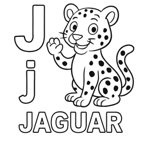 J de Jaguar para Colorir