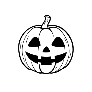 Jack-o-lantern com sorriso grande para colorir