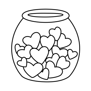 Jar of Hearts Coloring Page