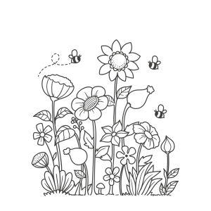Jardim Florescente para Colorir