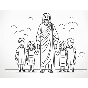 Jesus e as Crianças: Uma Cena de Amor e Harmonia