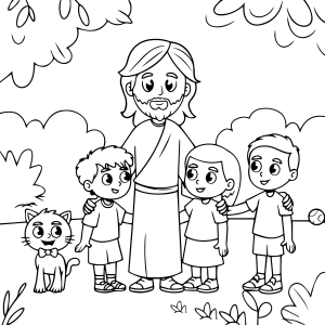 Jesus e as Crianças no Jardim