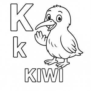 K de Kiwi para Colorir