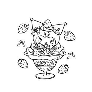 Kuromi em uma Tentação de Morango