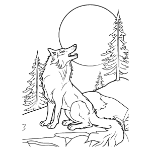 Lobo Uivante Sob a Lua