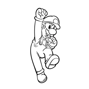 Luigi saltando alto para colorir