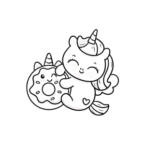 Magia de Cores: O Unicórnio e a Rosquinha Encantados