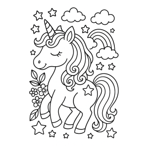 Magical Unicorn Adventure in the Stars
