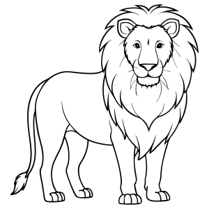 Majestic Lion Outline