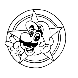Mario dentro da estrela para colorir
