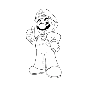 Mario fazendo joinha para colorir
