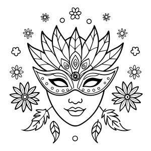 Máscara de Carnaval com Flores