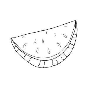 Delicioso pedaço de melancia para colorir