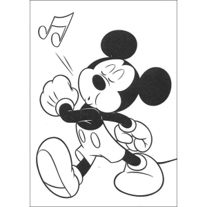 Mickey assobiando uma música para colorir