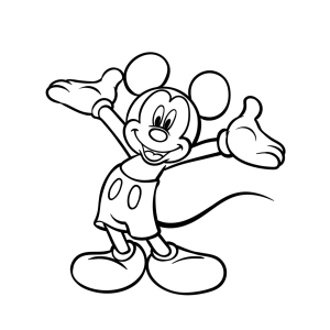 Mickey de braços abertos para colorir