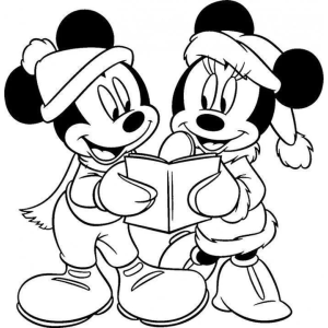 Mickey e Minnie caminhando de mãos dadas para colorir