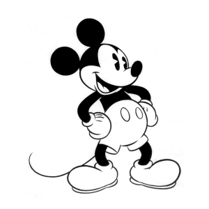 Mickey em pé acenando para colorir