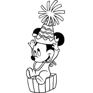 Mickey na festa de aniversário para colorir