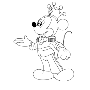 Mickey vestido de rei para colorir