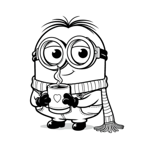 Minion Aconchegante com Chocolate Quente