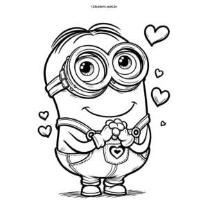 Minion Apaixonado para Colorir