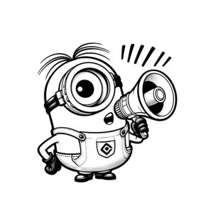 Minion Megafone em Ação