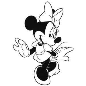 Minnie clássica com laço de bolinhas para colorir