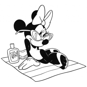 Minnie fazendo piquenique para colorir