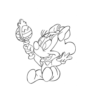 Minnie tomando sorvete de casquinha para colorir