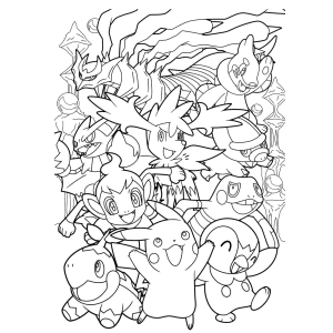 Mosaico de Pokémon para colorir para colorir