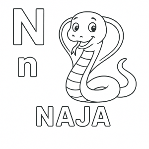 N de Naja para Colorir