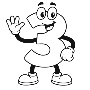 Número 3 para Colorir