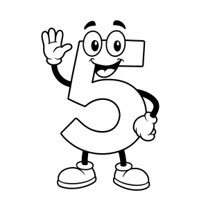 Número 5 para Colorir