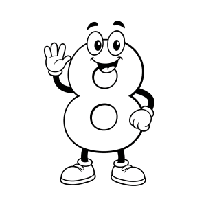 Número 8 para Colorir