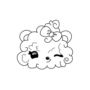 Nuvem Fofa e Kawaii Pronta para Colorir