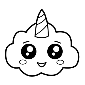 Nuvem Kawaii Unicórnio Encantado