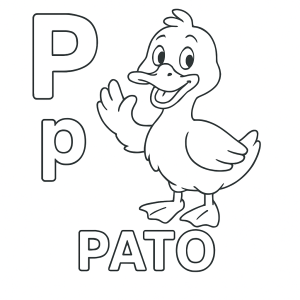 P de Pato para Colorir