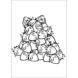 Pássaros Empilhados: Uma Cena de Angry Birds
