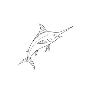 Peixe-Espada Majestoso para Colorir