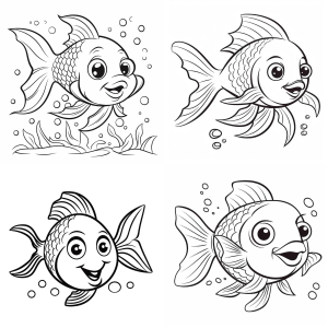 Peixes Felizes para Colorir
