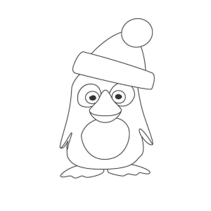 Penguim Natalino Aguardando Cores