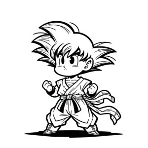 Pequeno Goku Pronto para Ação